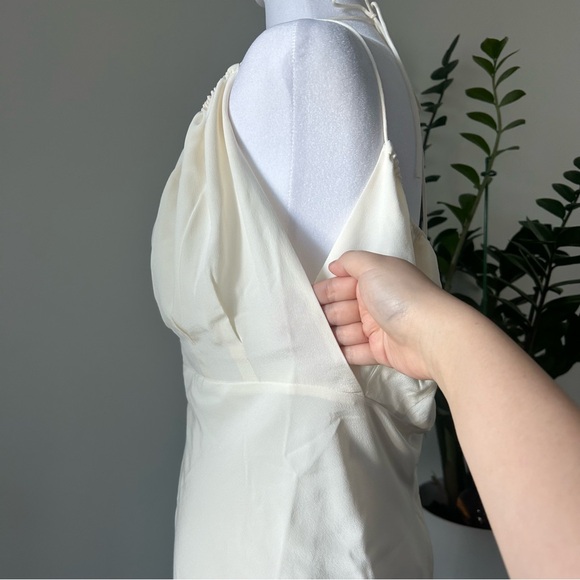 Off-White Gathered Silk Top - Picture 9 of 14